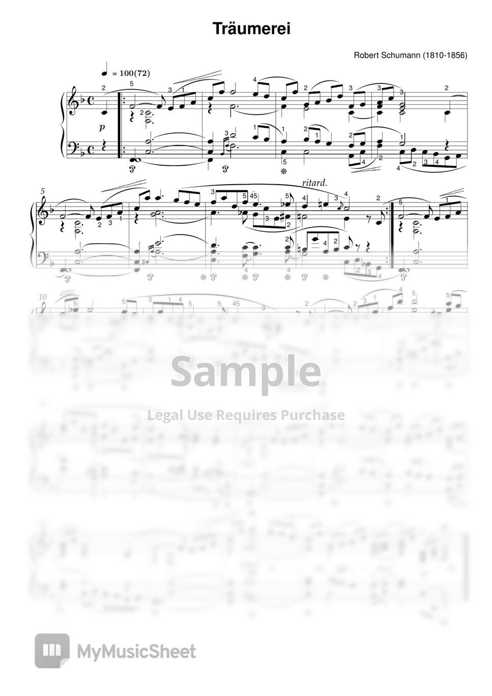 Schumann - Traumerei Op 15 No 7( Piano) by Open Music Score