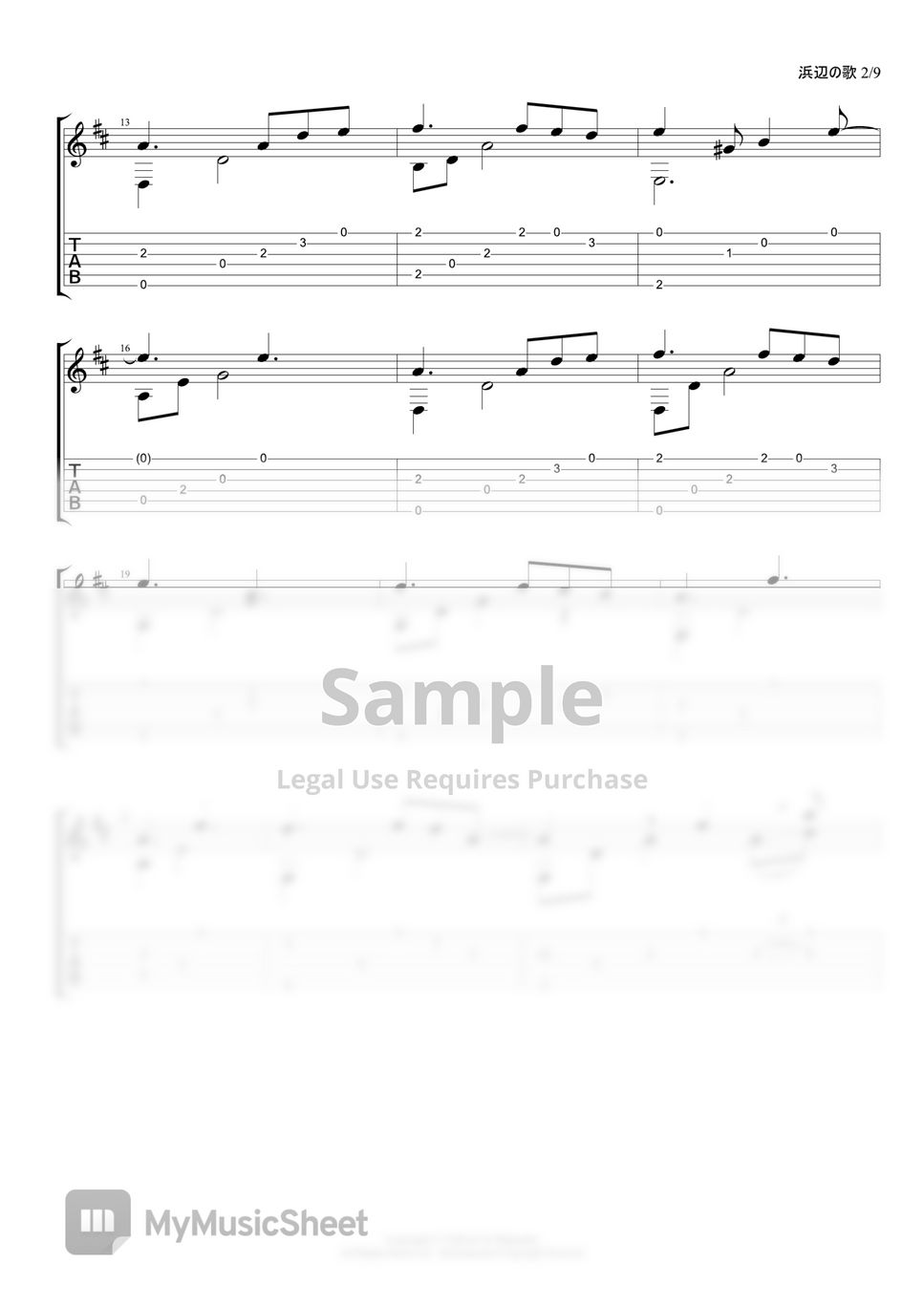 Japanese standard song - This cover3 all 13 songs TAB Score by Yu Watanabe/わたなべゆう