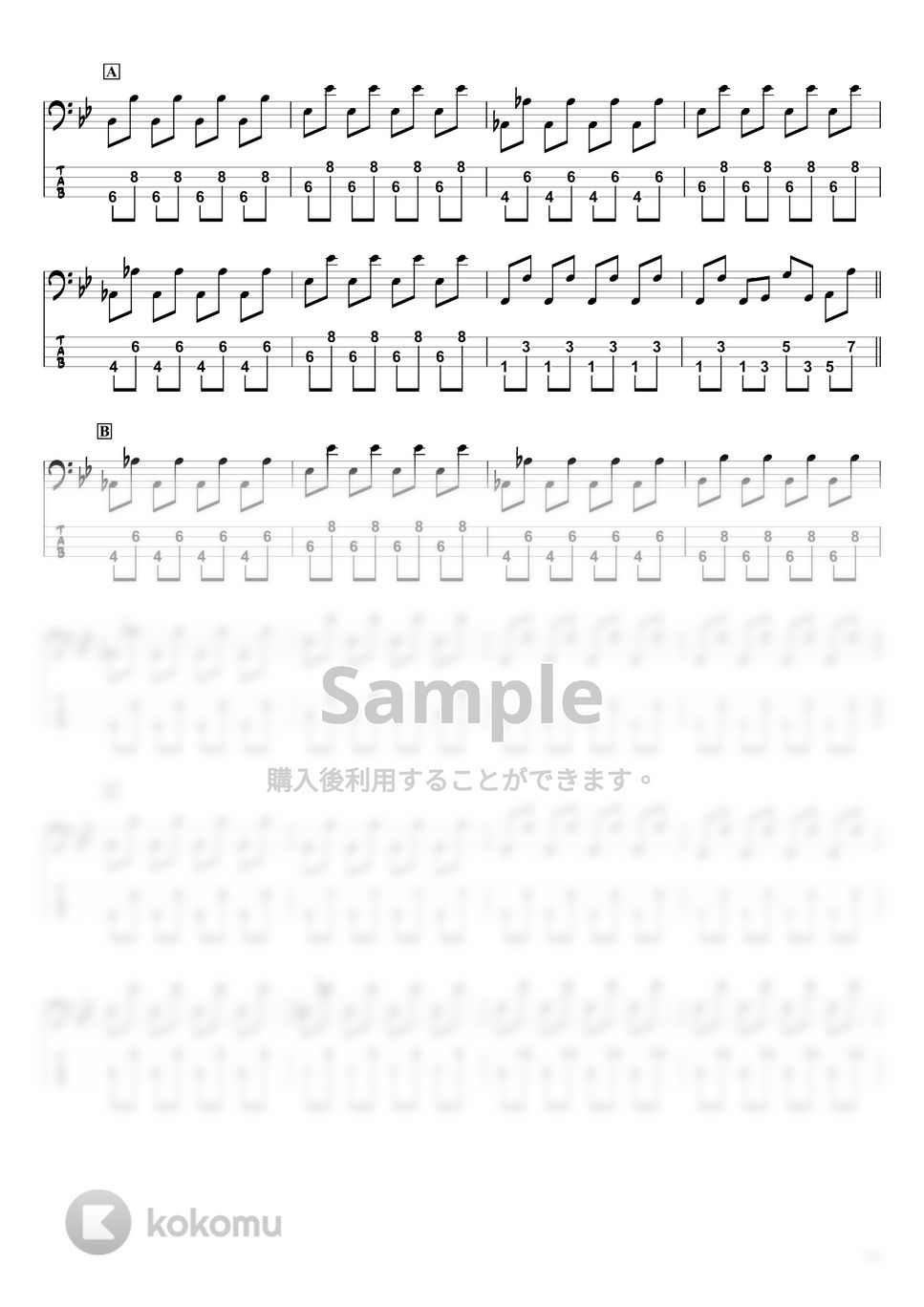德永英明 - 夢を信じて (ベースTAB譜☆4弦ベース対応) by swbass