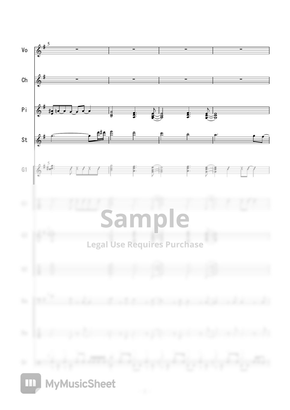 鈴木このみ 夢の続き (バンドスコア) Tab + 1staff by 二次元楽譜製作所