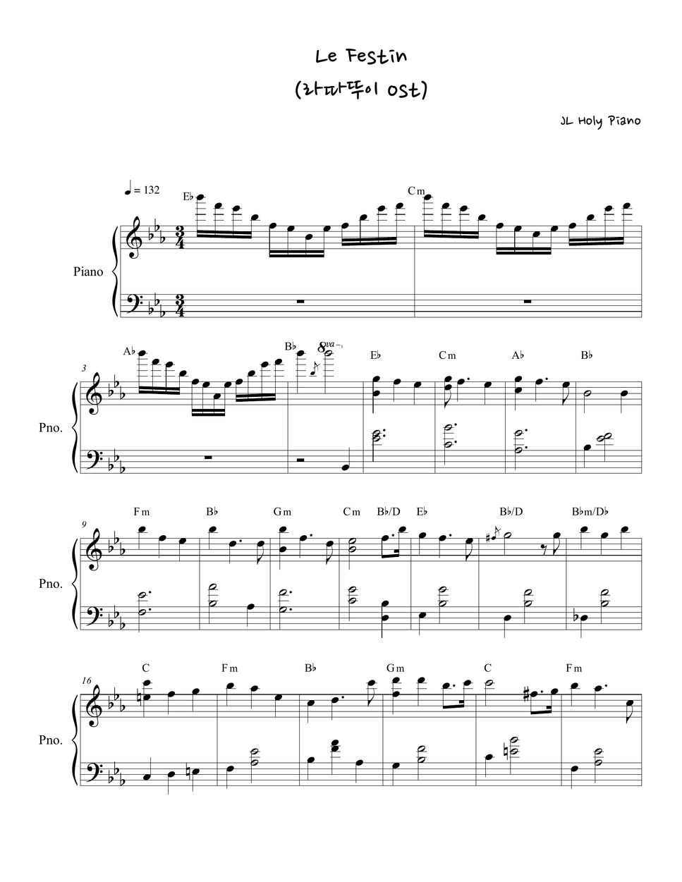 JL Holy Piano - Le Festin Sheet By JL Holy Piano