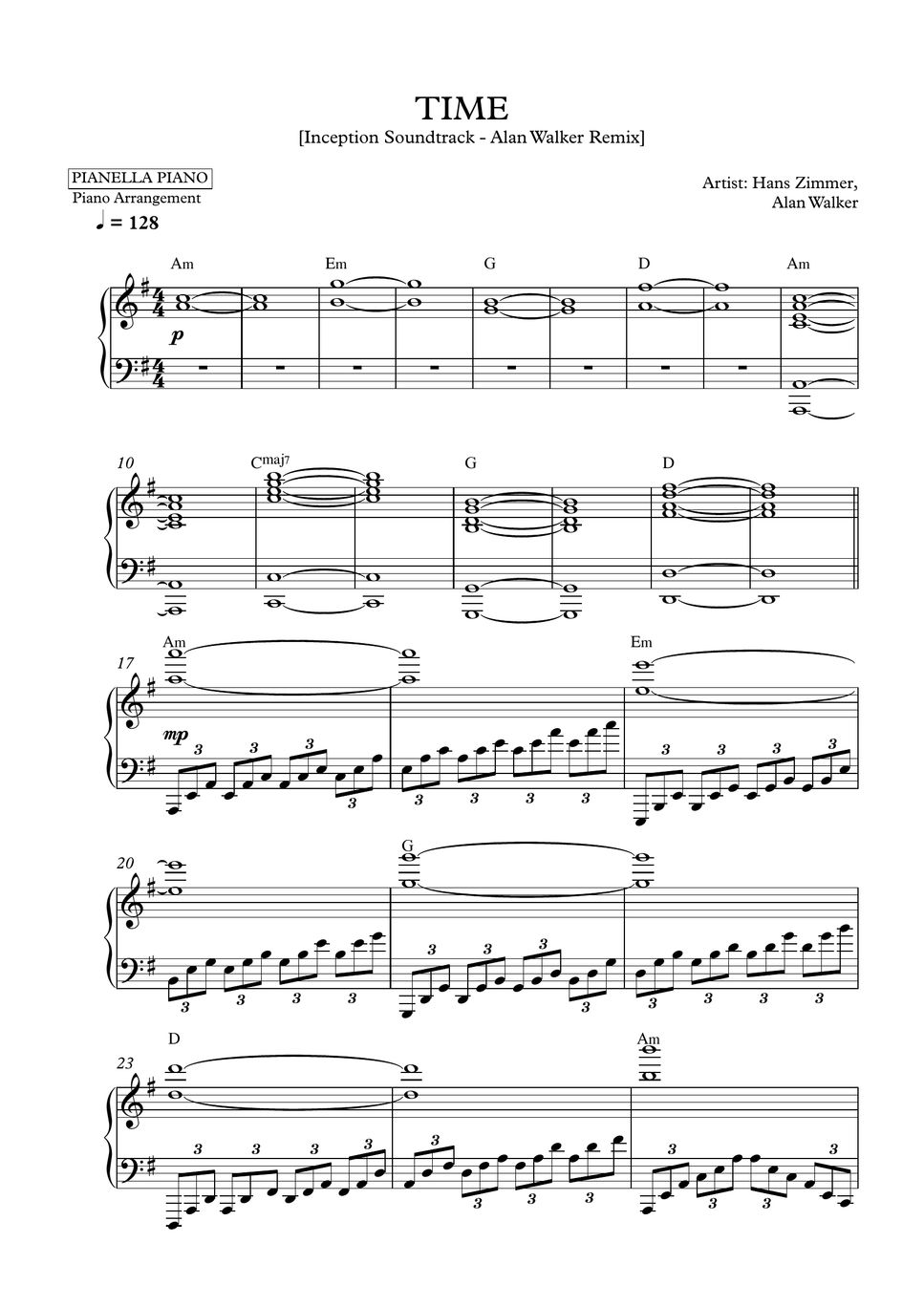 Adventure Time – Alan Walker x Philter Sheet music for Piano (Piano Sextet)