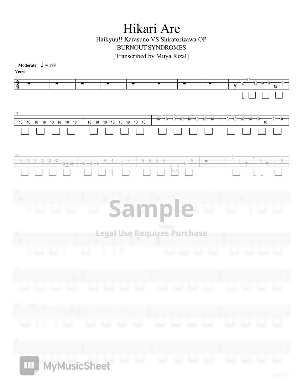 Haikyuu!! 3rd Season Opening Burnout Syndromes Hikari (Let the Light Shine)  Sheet music for Piano, Synthesizer (Mixed Quartet)