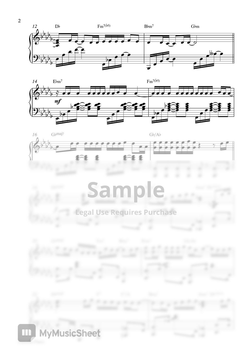 TREASURE - ORANGE (Piano Sheet) by Pianella Piano