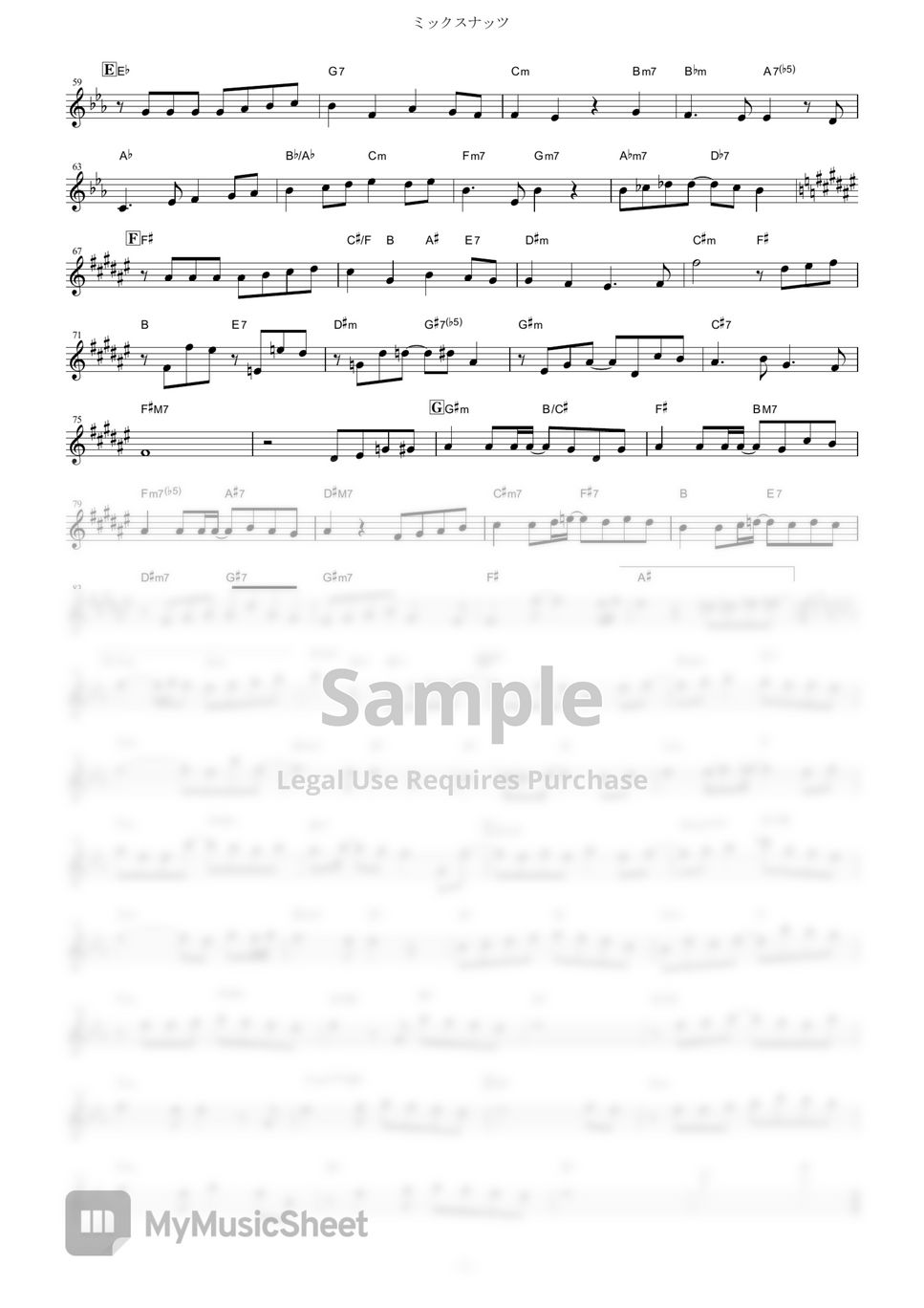 Official HIGE DANdism Mixed Nuts (Spy x Family / in Eb) Sheets by