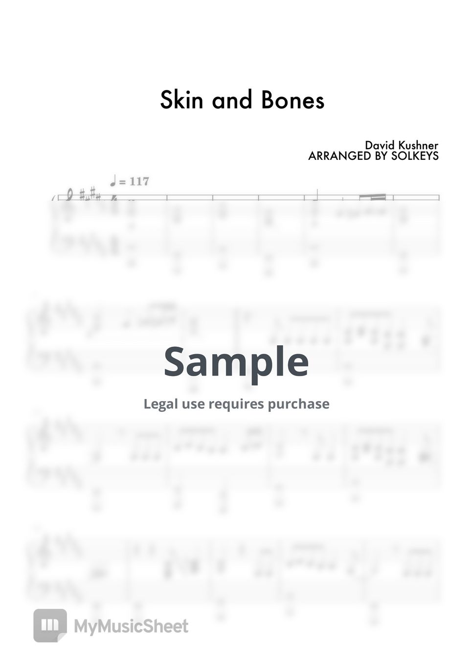 David Kushner Skin And Bones Sheet Music By SolKeys