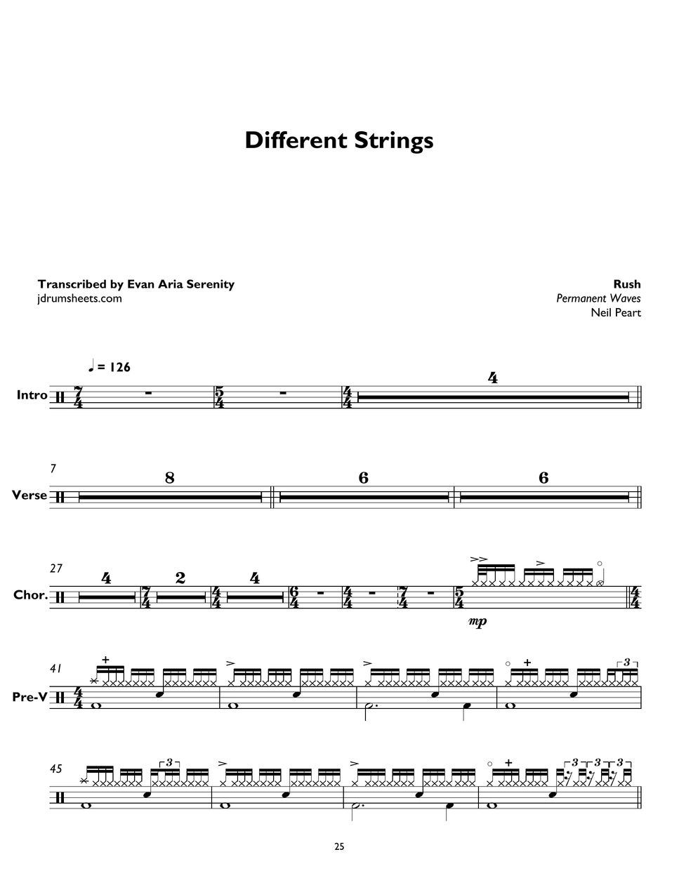 Rush - Different Strings by Evan Jaslow