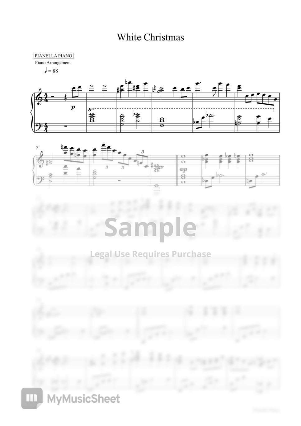 White Christmas (Piano Sheet) by Pianella Piano