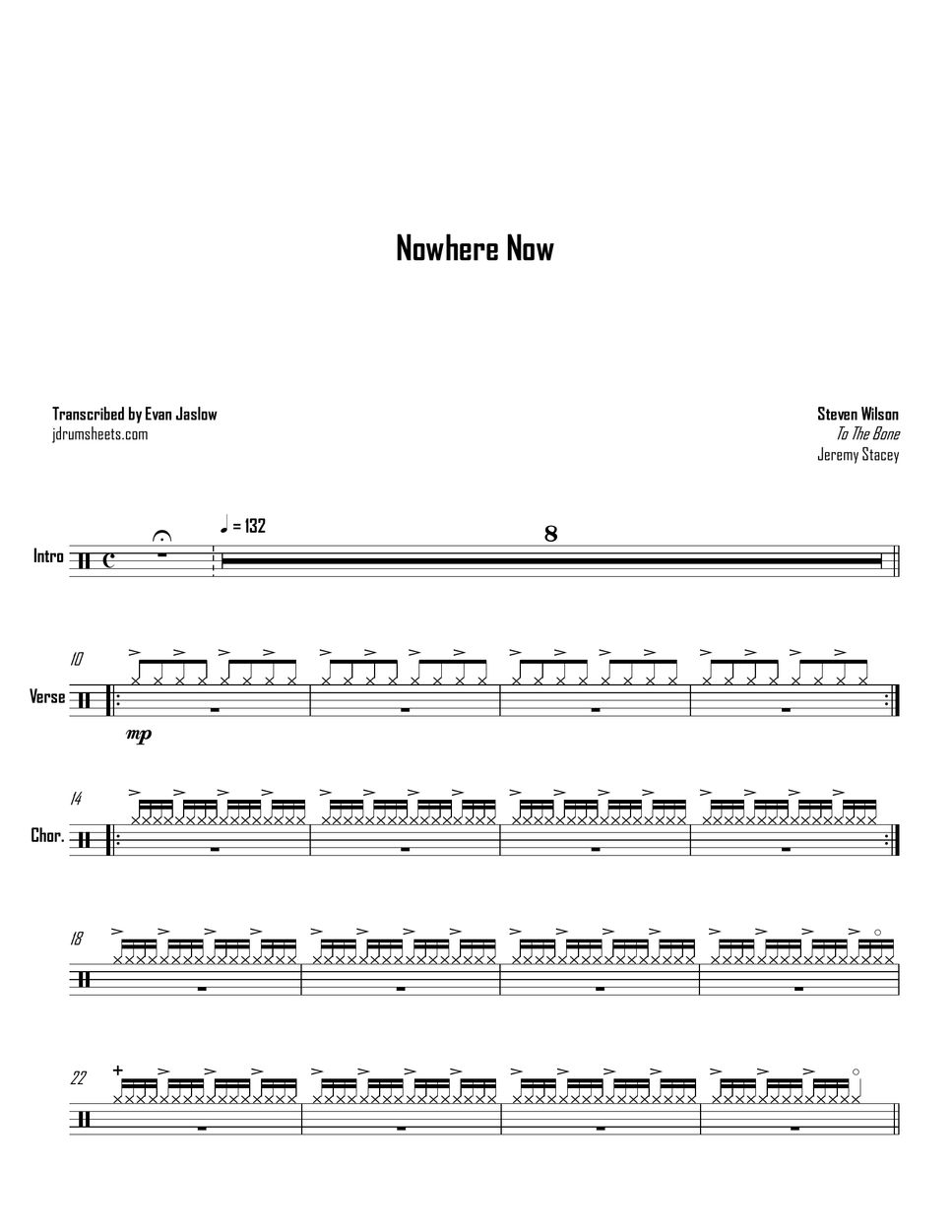 Steven Wilson Nowhere Now Sheets by Evan Aria Serenity