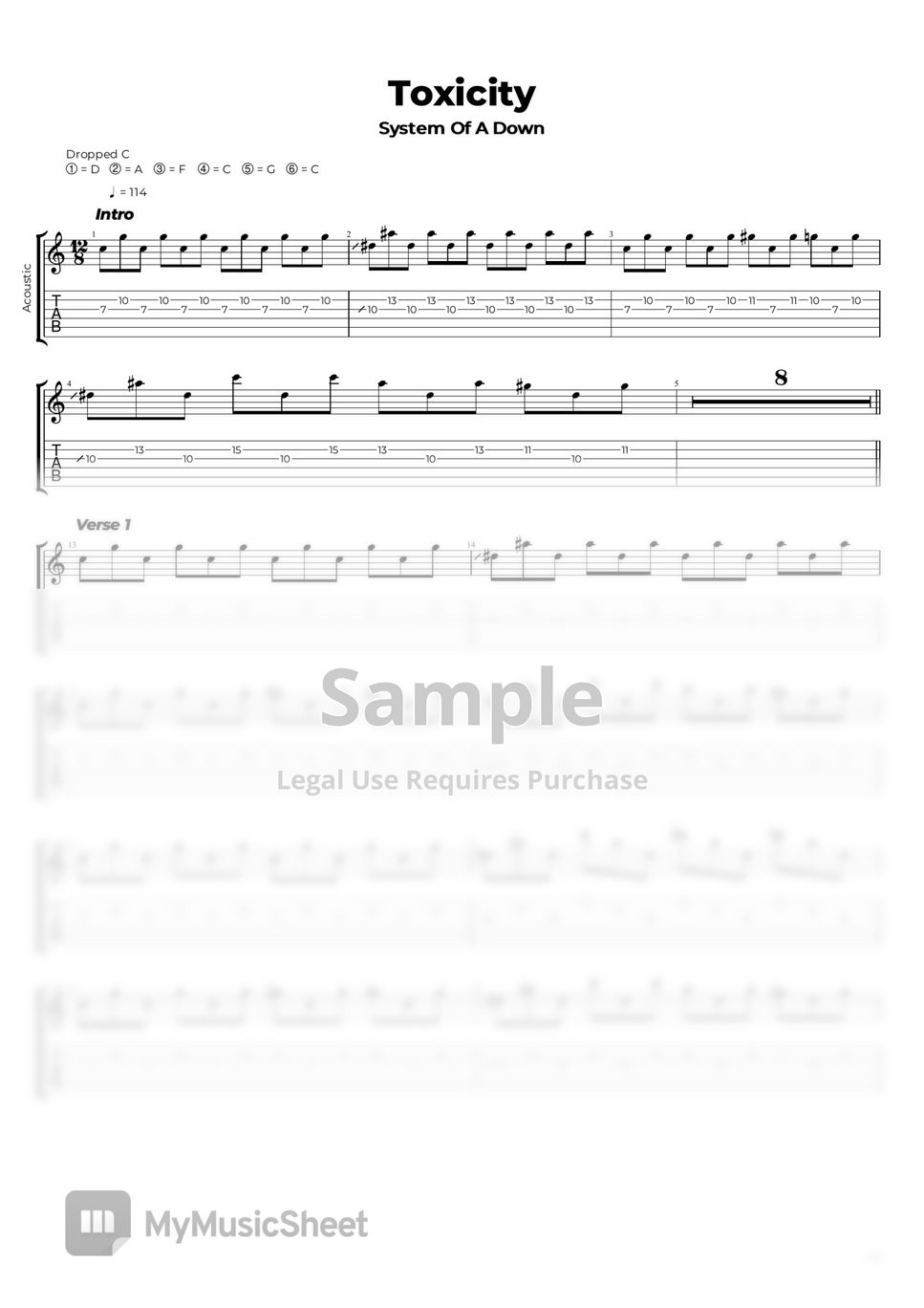 Toxicity on sale guitar chords