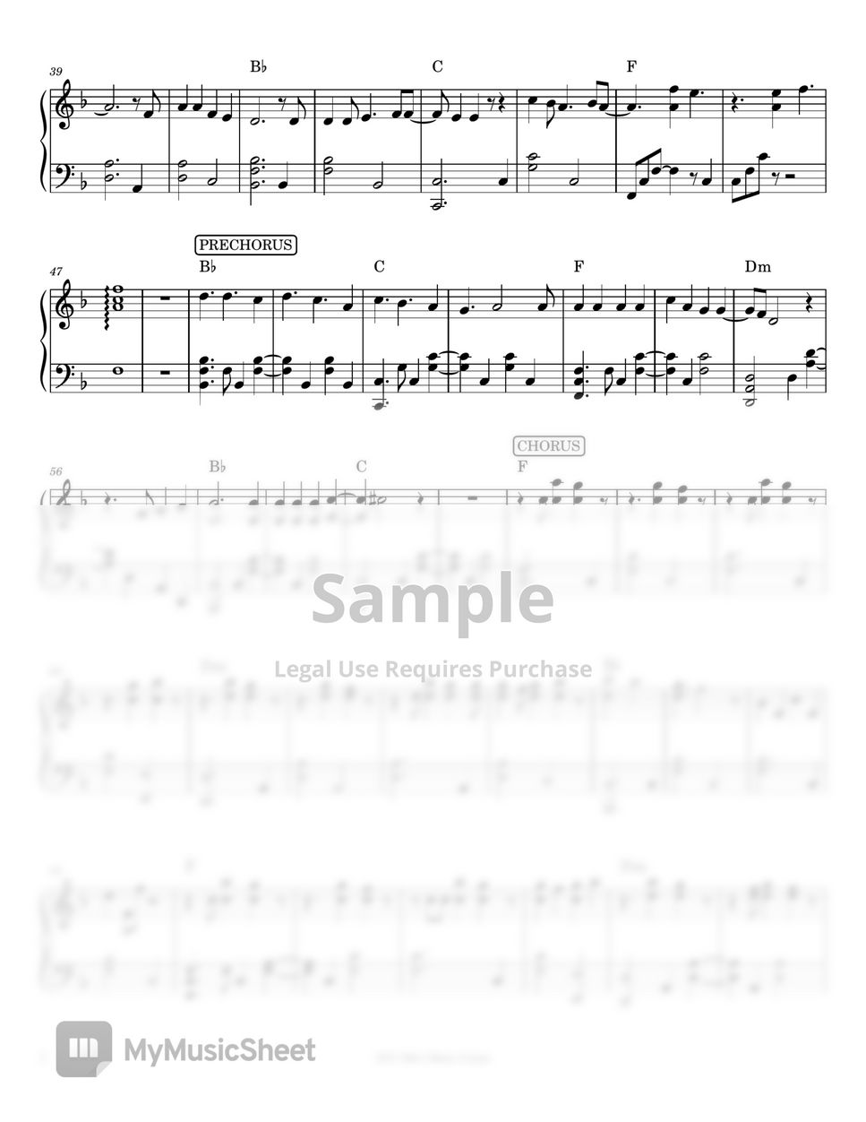 Adie Paraluman (piano sheet music) Sheets by Mel's Music Corner