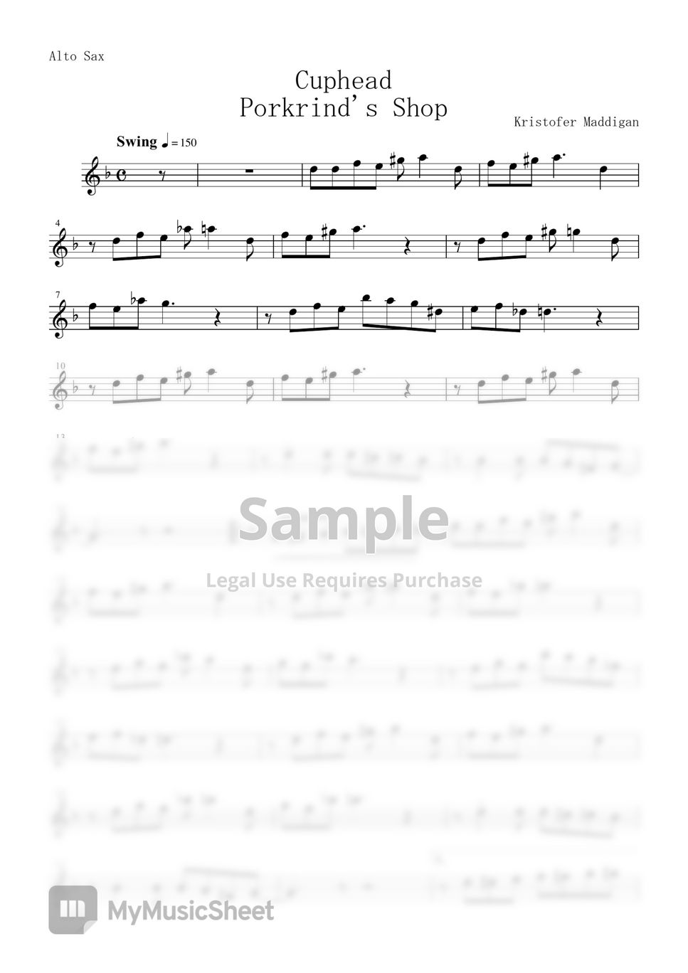 Cuphead- Die House (King Dice) Sheet music for Piano, Saxophone alto,  Saxophone tenor, Guitar & more instruments (Mixed Ensemble)
