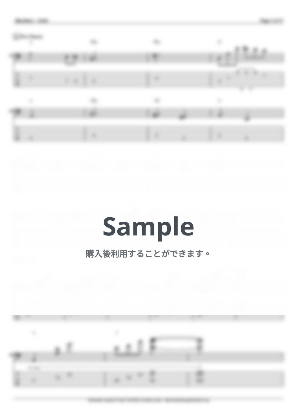 上原ひろみ - Wind Song (ベース Tab譜 6弦) by T’s bass score