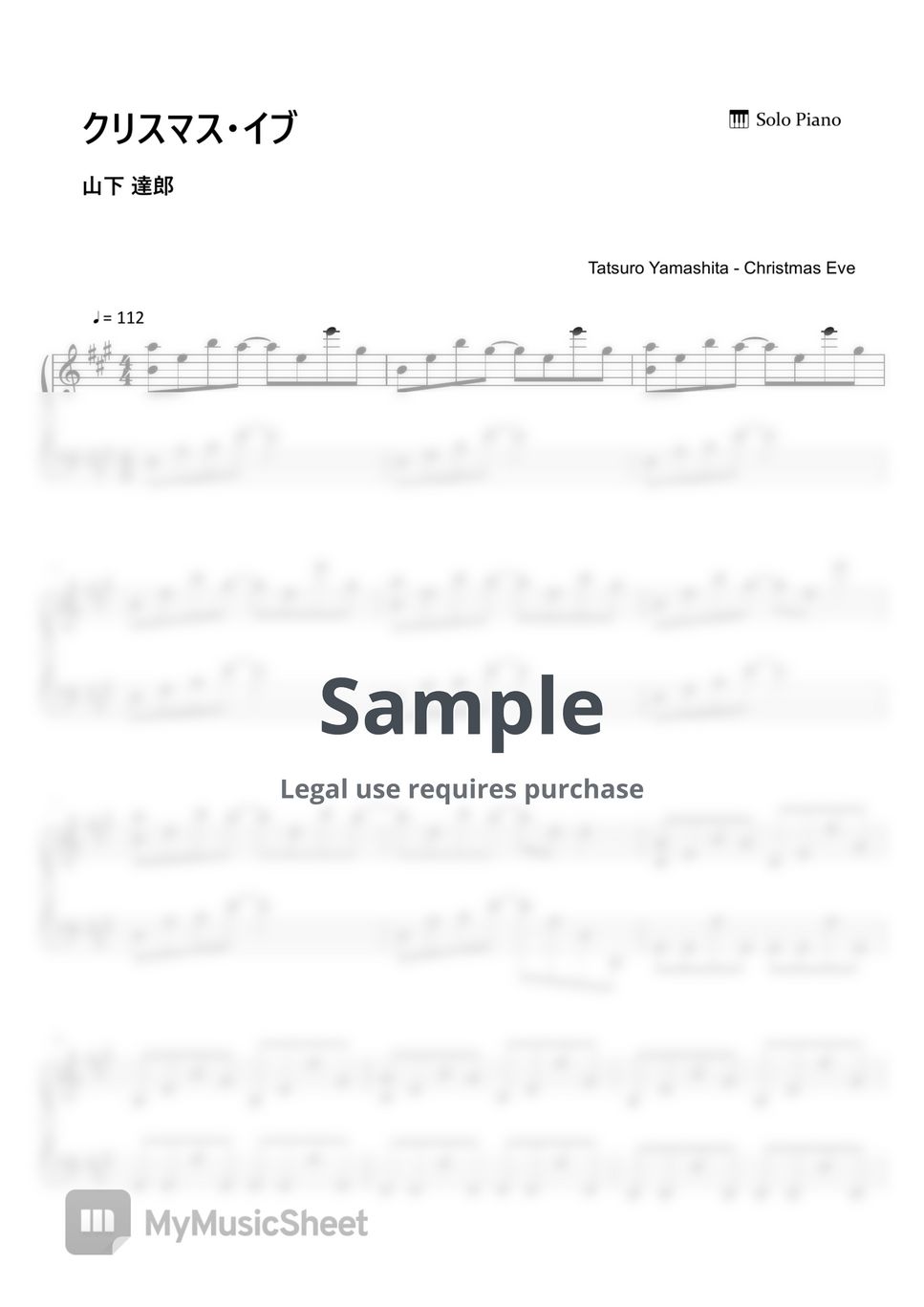 Tatsuro Yamashita - Christmas Eve (Sheet Music, MIDI,) by sayu