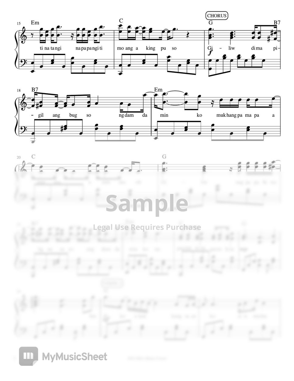 Adie - Mahika (piano sheet music) by Mel's Music Corner