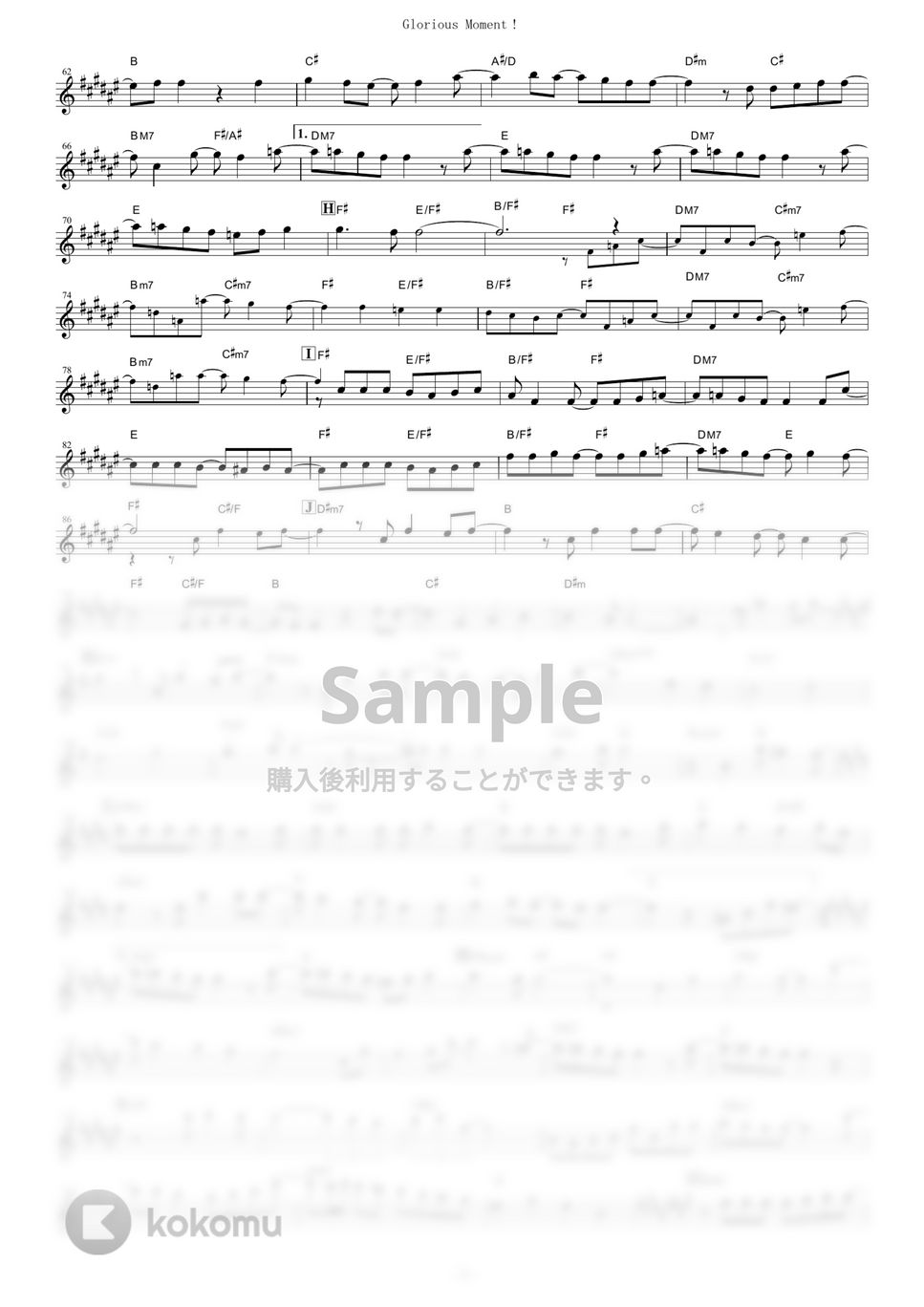 ナリタトップロード (CV. 中村カンナ), アドマイヤベガ (CV. 咲々木瞳), テイエムオペラオー (CV. 徳井青空) - Glorious Moment！ (『ウマ娘 プリティーダービー ROAD TO THE TOP』 / in Eb) by muta-sax