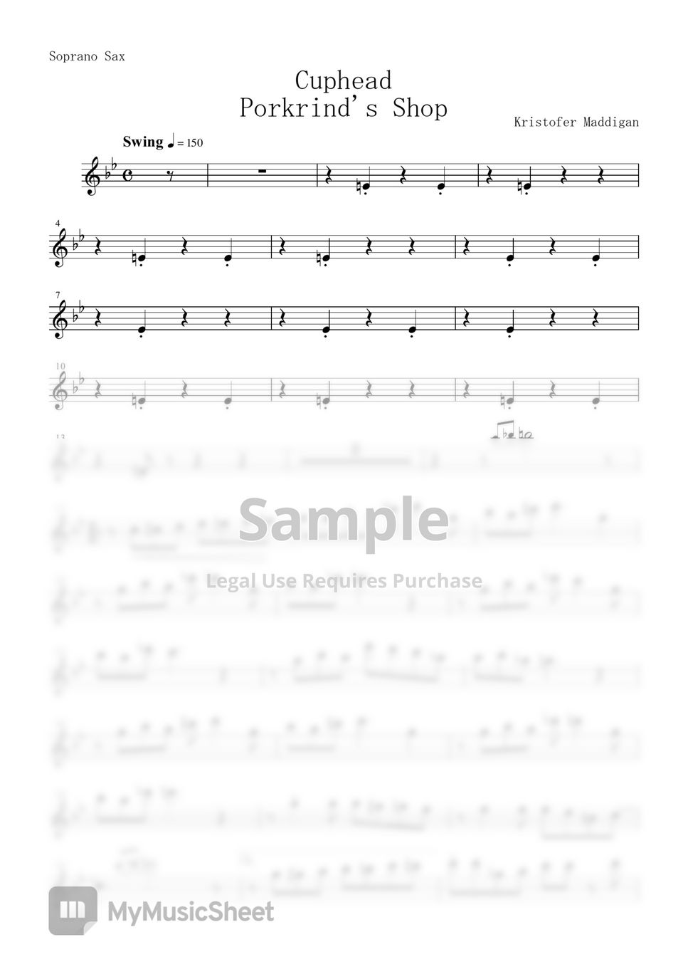 Cuphead- Die House (King Dice) Sheet music for Piano, Saxophone alto,  Saxophone tenor, Guitar & more instruments (Mixed Ensemble)