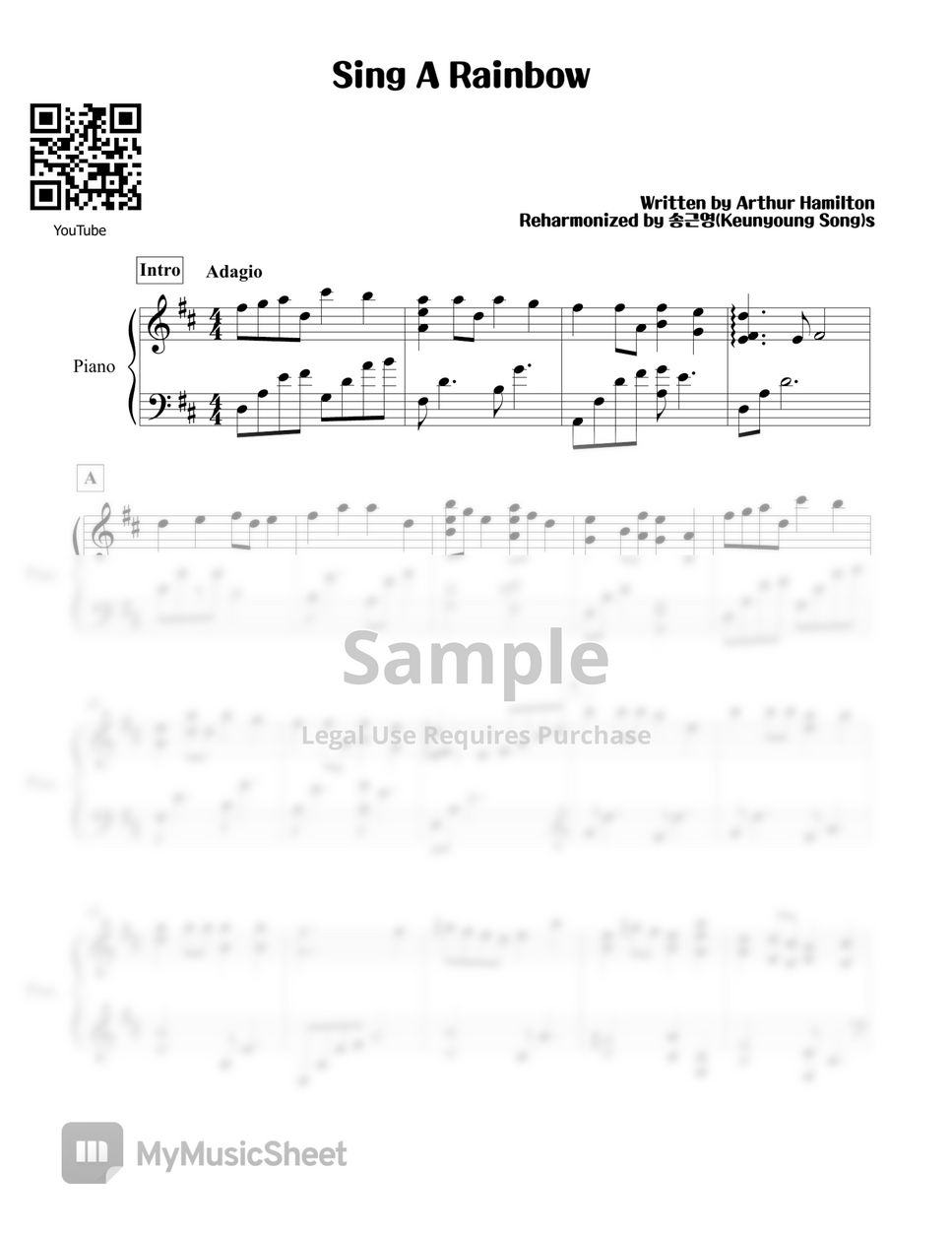Arthur Hamilton - Sing A Rainbow by Pianist Keunyoung Song