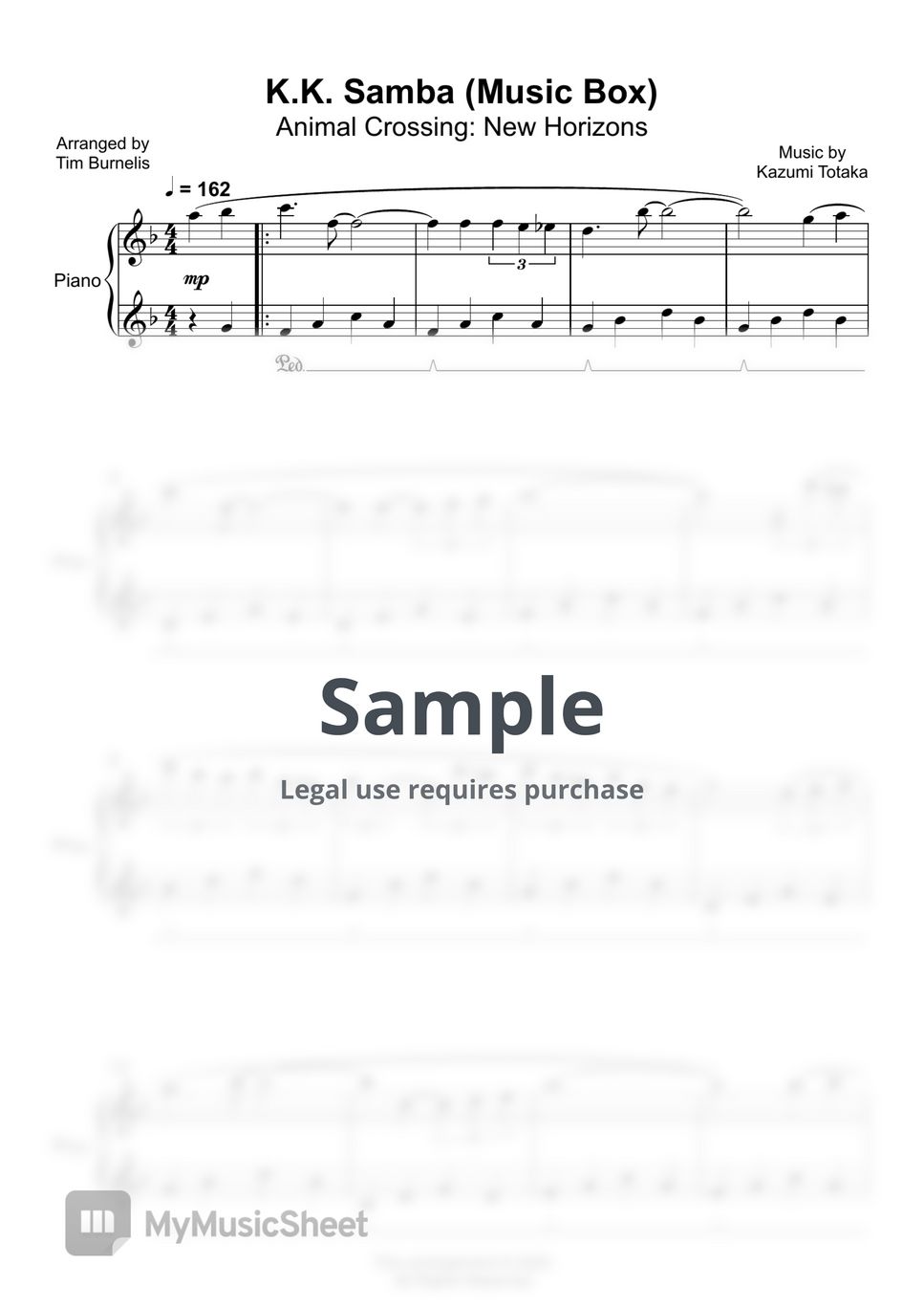 Animal Crossing: New Horizons - K.K. Samba (Music Box) Sheets by Tim