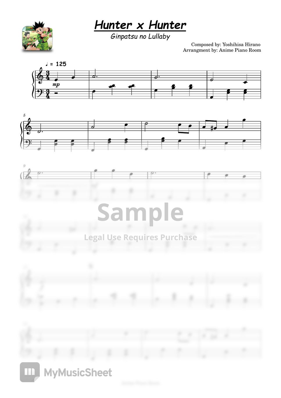 hunter-x-hunter-ginpatsu-no-lullaby-easy-anime-piano-sheets-by