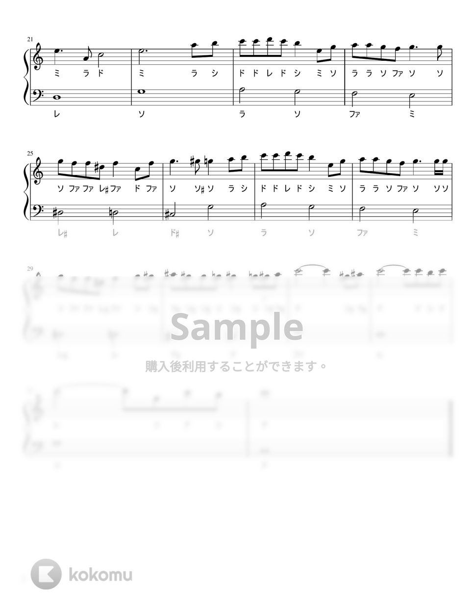 千と千尋の神隠し - いのちの名前 (ドレミ付き簡単楽譜) by ピアノ塾