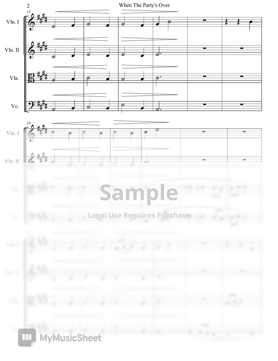 Billie Eilish - When The Party's Over (String Quartet) by Genti Guxholli