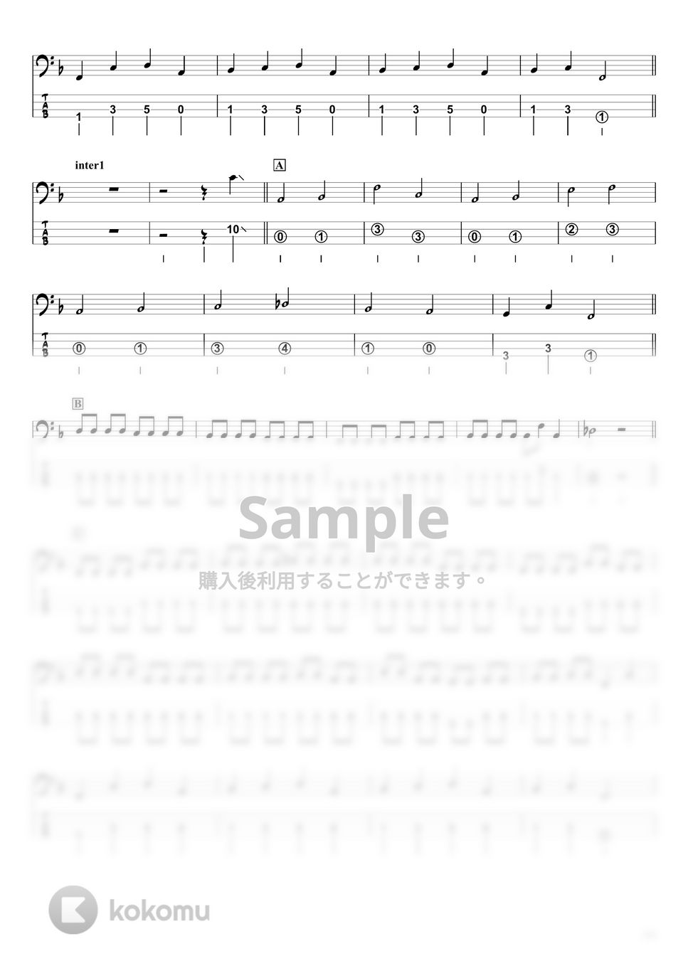 Mrs. GREEN APPLE - Soranji (ベースTAB譜☆4弦ベース対応) by swbass