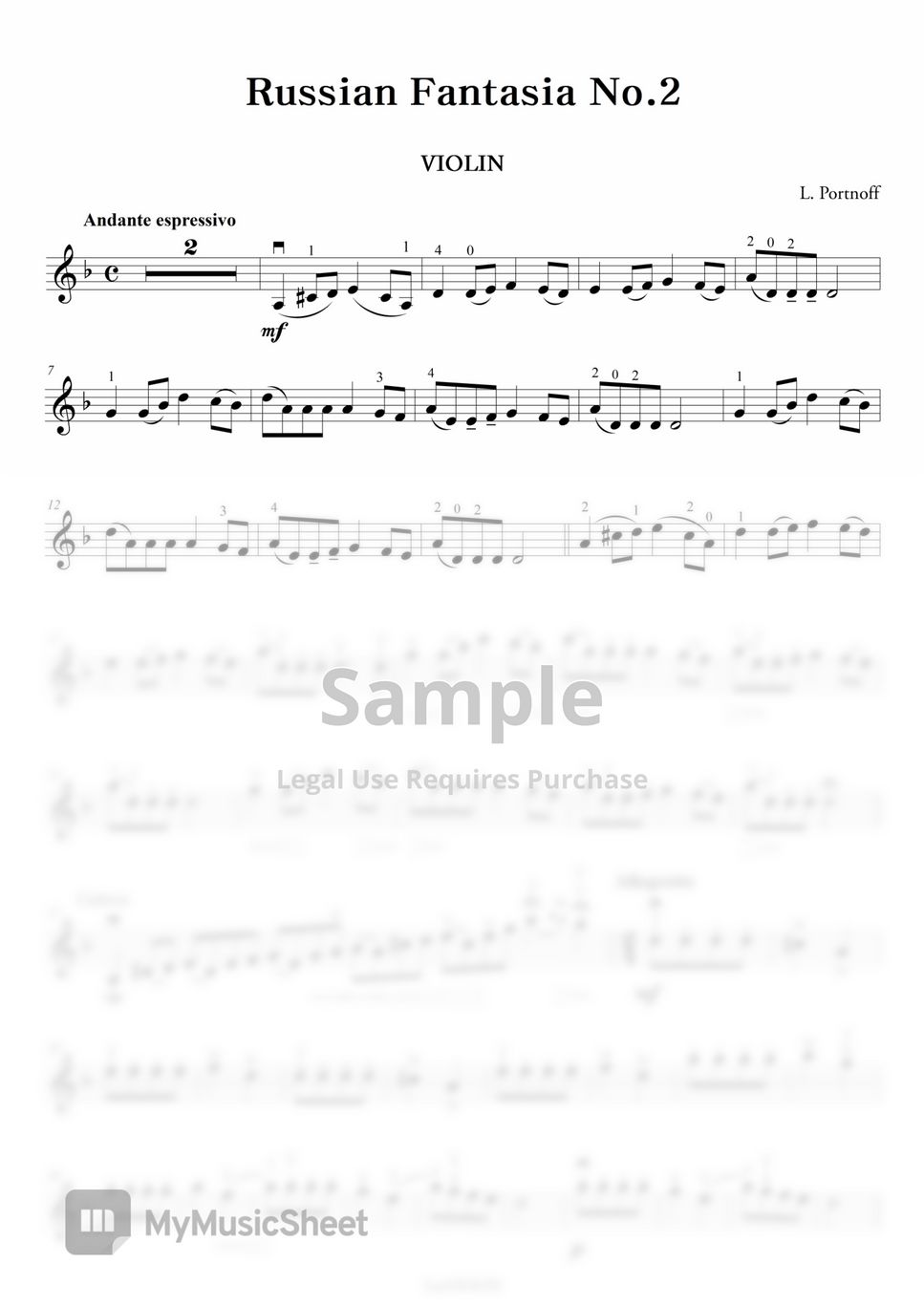 Portnoff - Russian Fantasia No.2 (Violin) (MR포함) by Lee