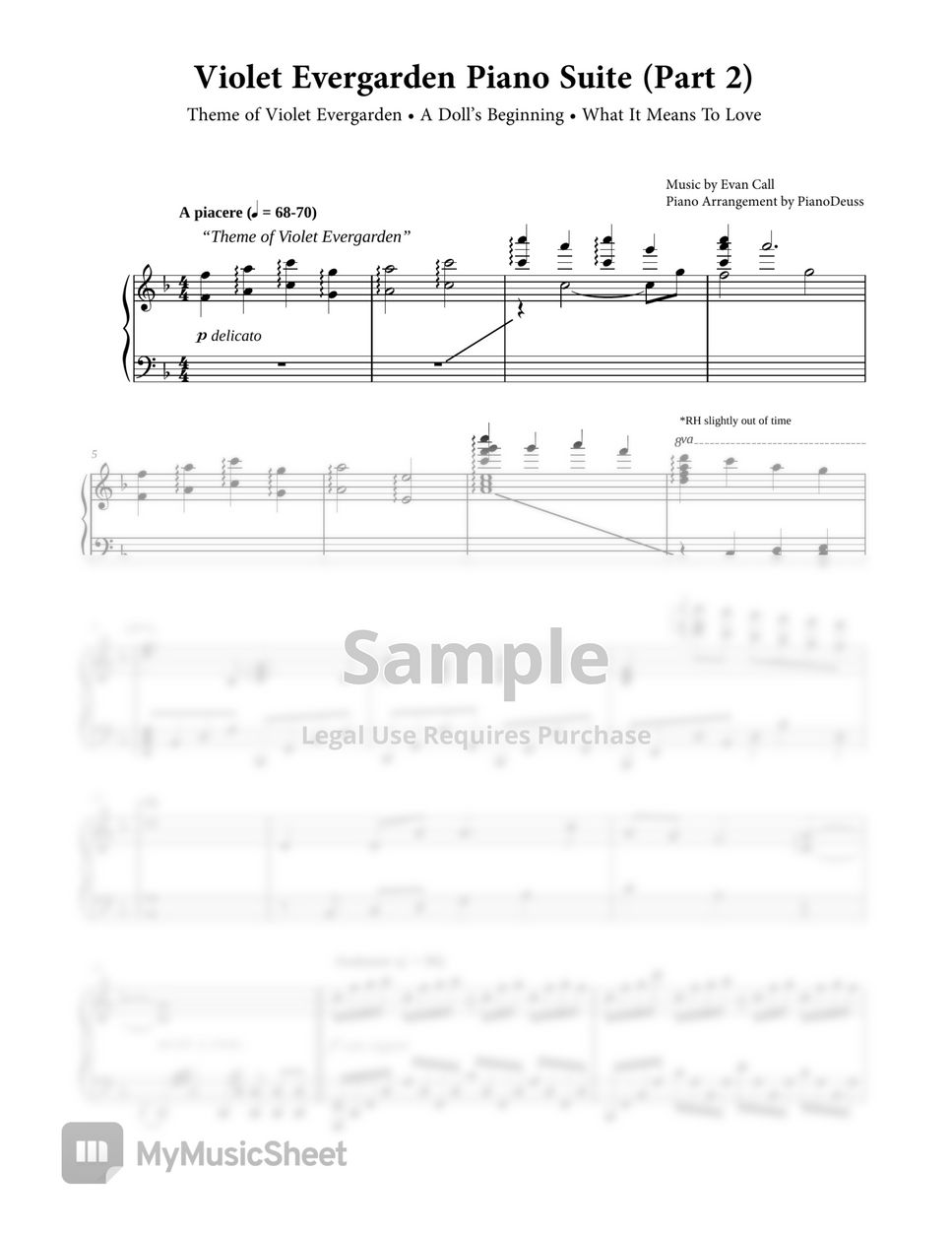 Evan Call - Violet Evergarden Piano Suite (Part 2) by PianoDeuss