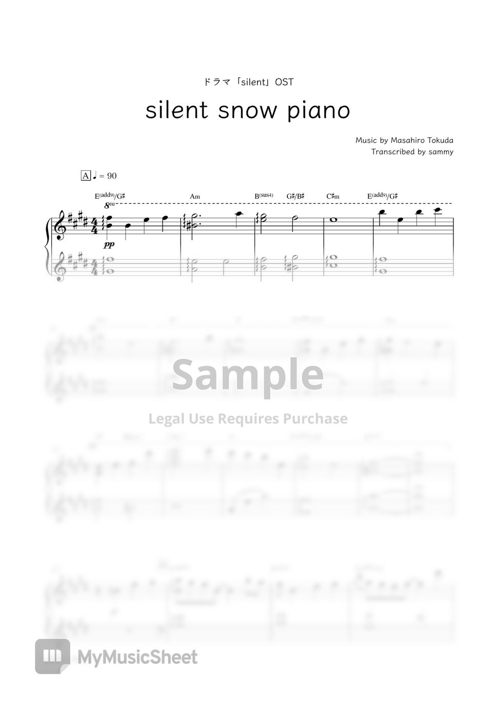 Japanese TV series "Silent" OST - silent snow piano by sammy
