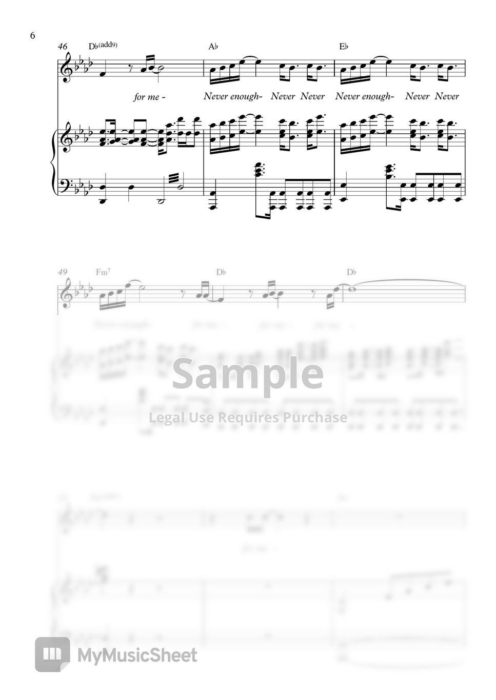 Loren Allred - Never Enough (Original Key) Nuty by Pineapplechord