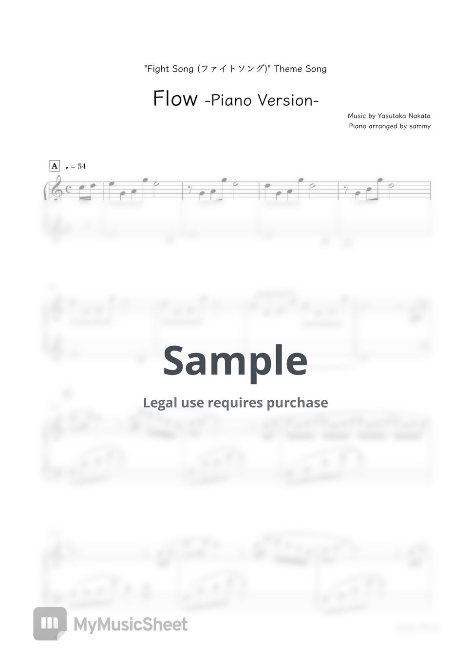 by "Fight Song(ファイトソング)" - Flow -Piano Version- (Perfume) by sammy