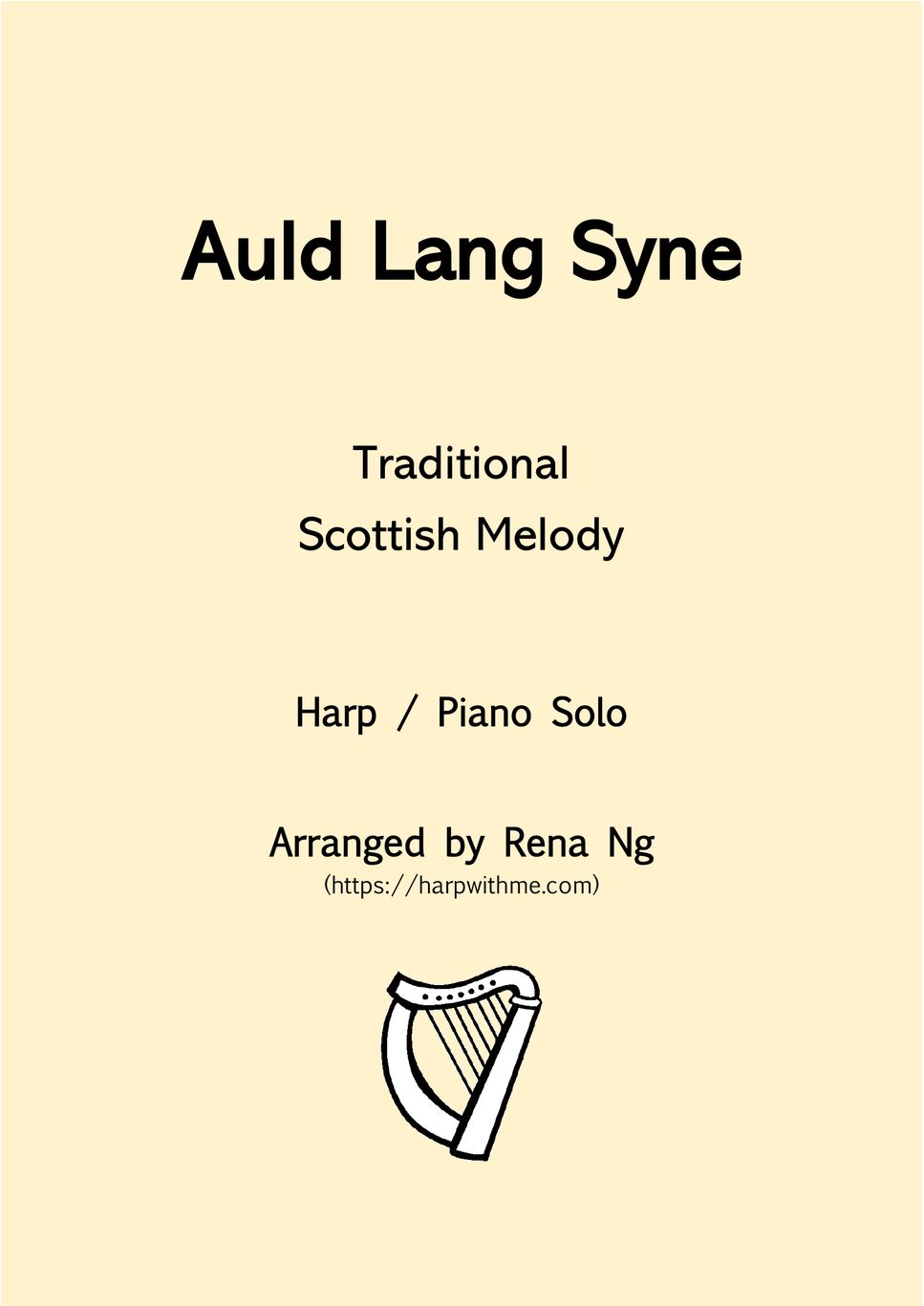 Auld Lang Syne (Harp / Piano Solo) - Intermediate by Harp With Me