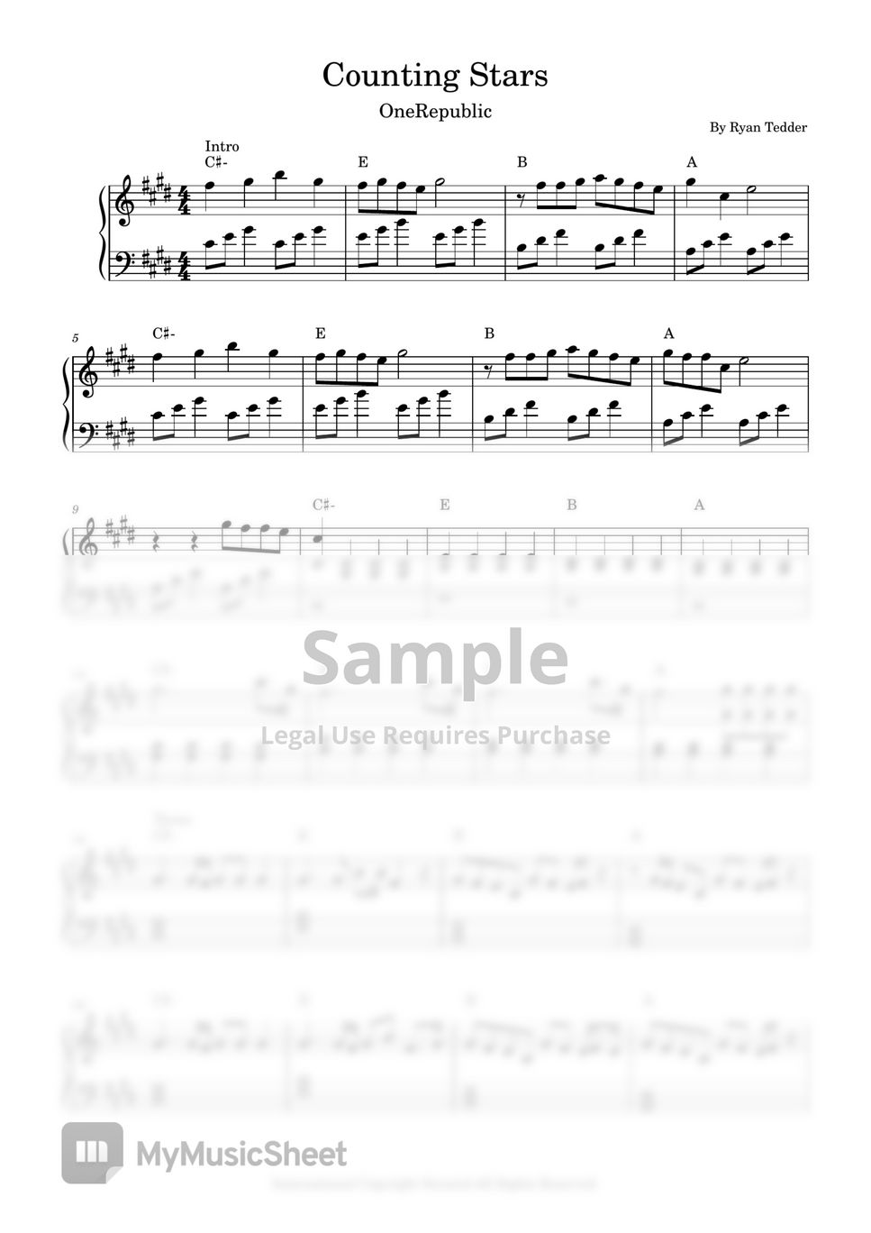 OneRepublic - Counting Stars (Easy Piano) by EasyPianoTutorials