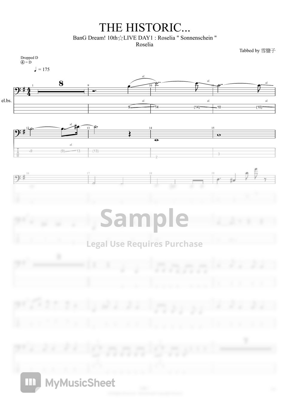 Roselia THE HISTORIC... (10th☆LIVE ver.) Sheets by 雪鹽子