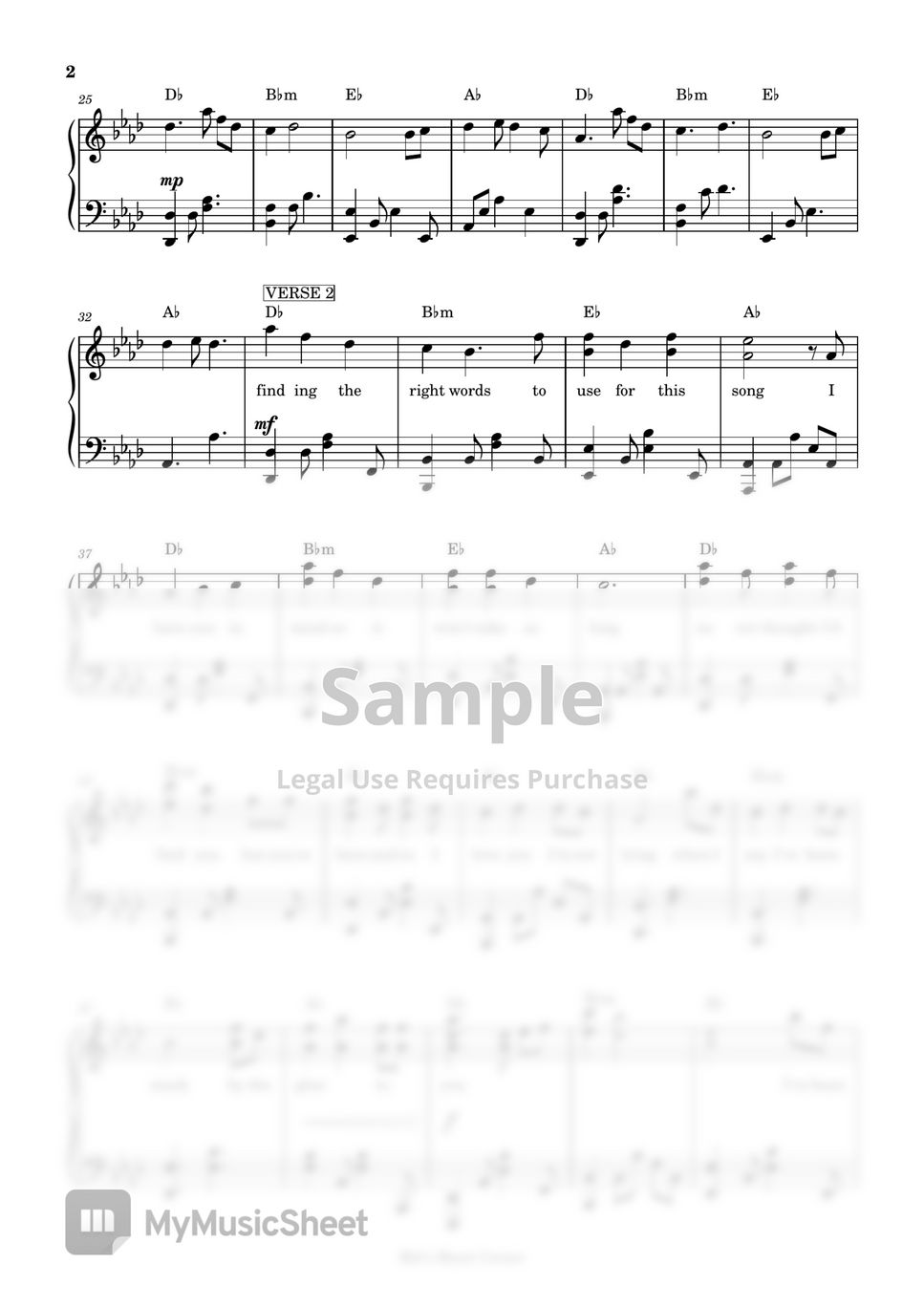 Perfect Pair – Beabadoobee Sheet music for Piano (Solo) Easy