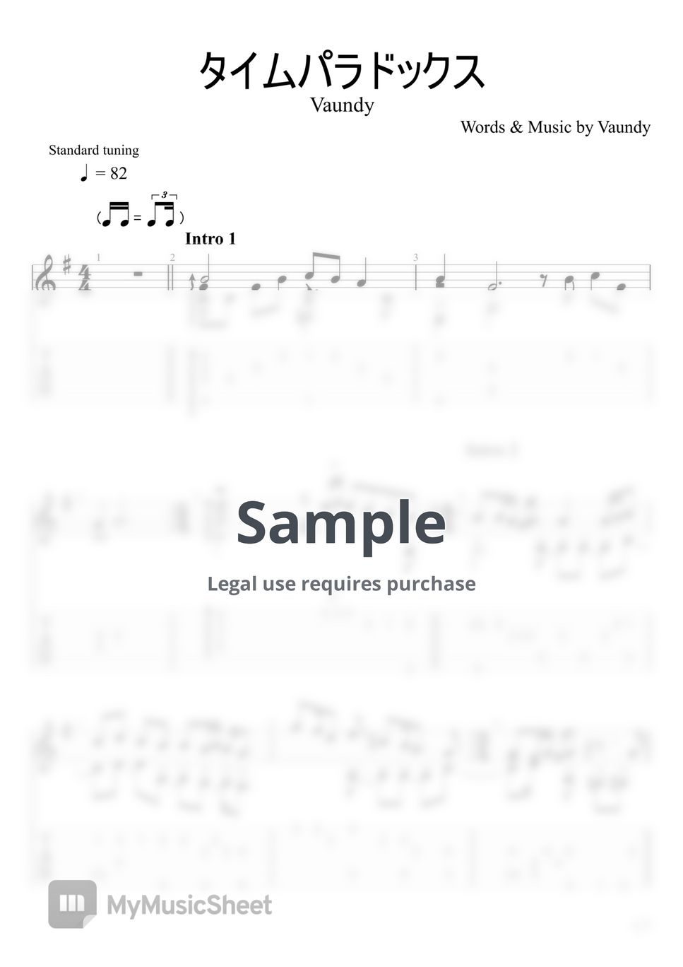 vaundy-time-paradox-fingerstyle-sheets-by-u3danchou