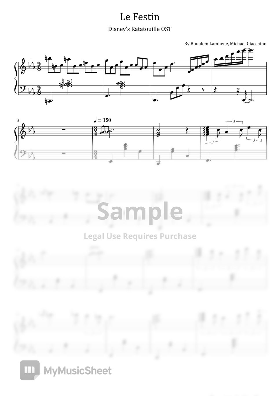 Boualem Lamhene, Michael Giacchino - Le Festin (Disney's Ratatouille OST - For Piano Solo) by poon