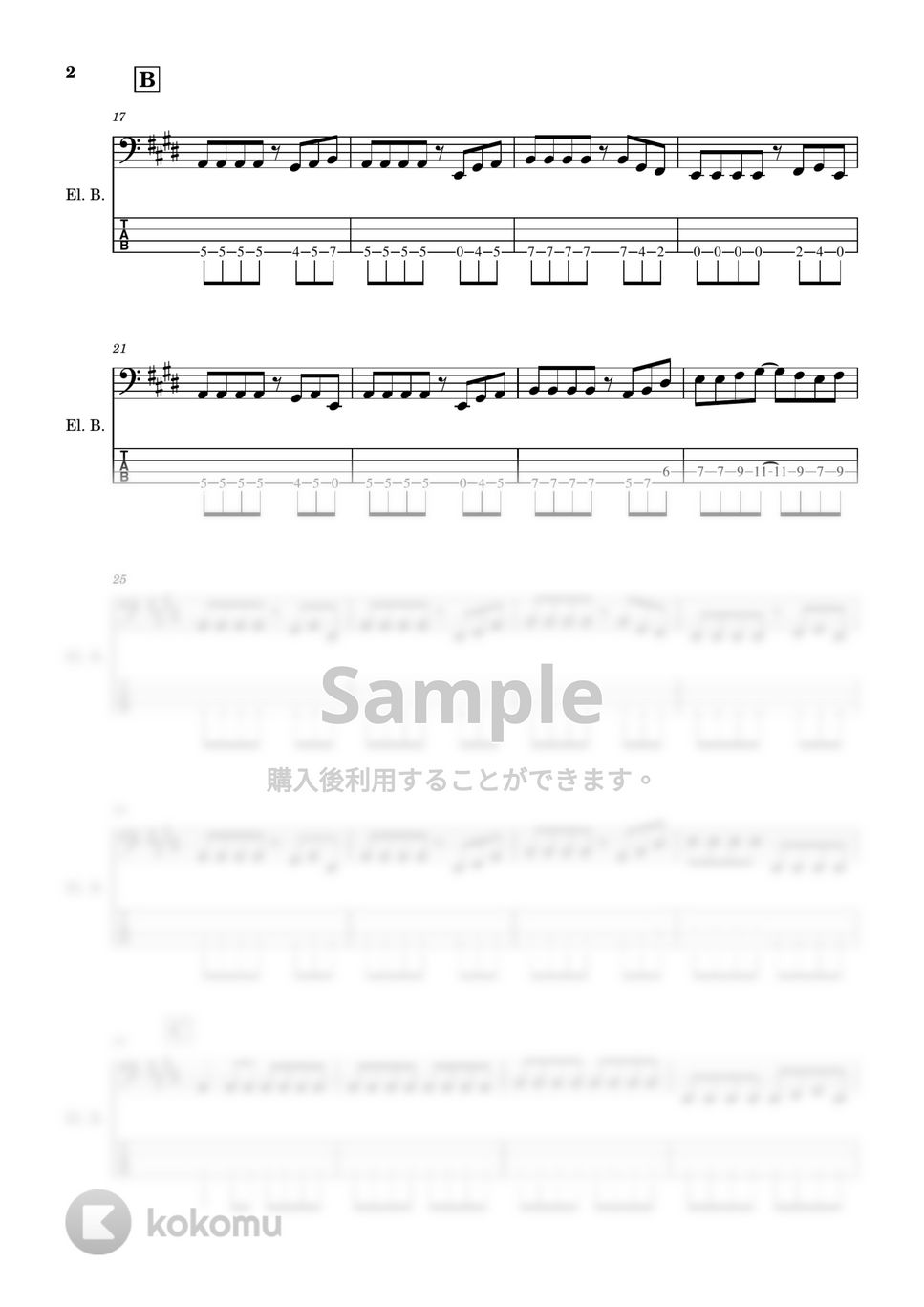 ASIAN KUNG-FU GENERATION - 【ベース楽譜】 リライト / ASIAN KUNG-FU GENERATION - Rewrite / ASIAN KUNG-FU GENERATION 【BassScore】 by Cookie's Drum Score