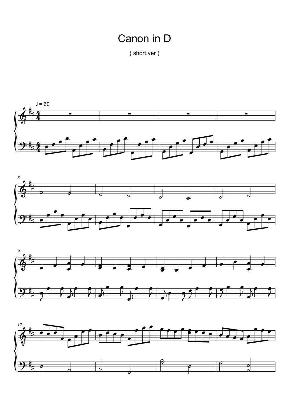 Pachelbels Canon In D Sheet Music Midi 악보 By Roxette 