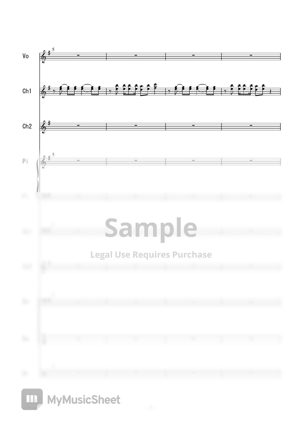 ひぐらしのなく頃に ひぐらしのなく頃に (バンドスコア) Tab + 1staff by 二次元楽譜製作所