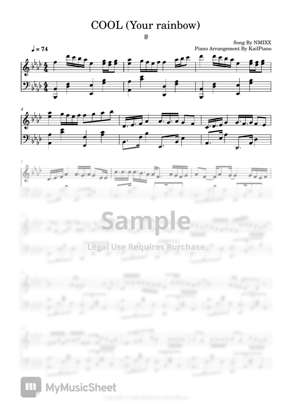 NMIXX(엔믹스) COOL (Piano Music Sheet) Sheets by KailPiano