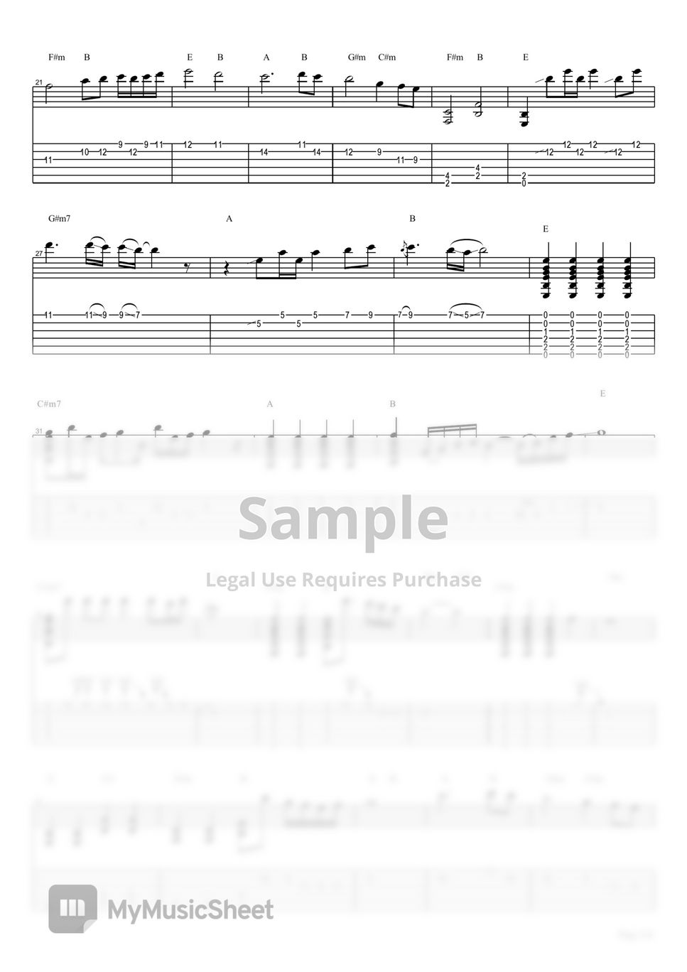 陳奕迅Eason Chan - 黃金時代guitar cover Electric Guitar TAB PDF | eric lo |  mymusic5