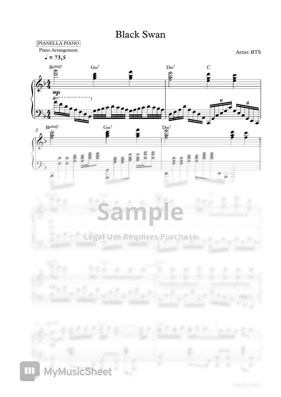 BTS - Pied Piper (Piano Sheet) Sheets by Pianella Piano