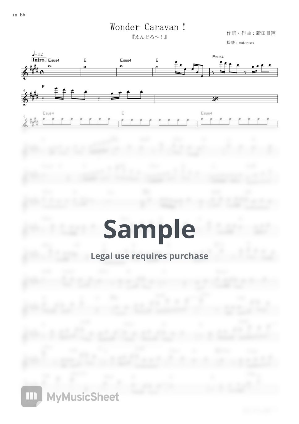 Inori Minase Wonder Caravan! (ENDRO! / in Bb) Sheets by mutasax