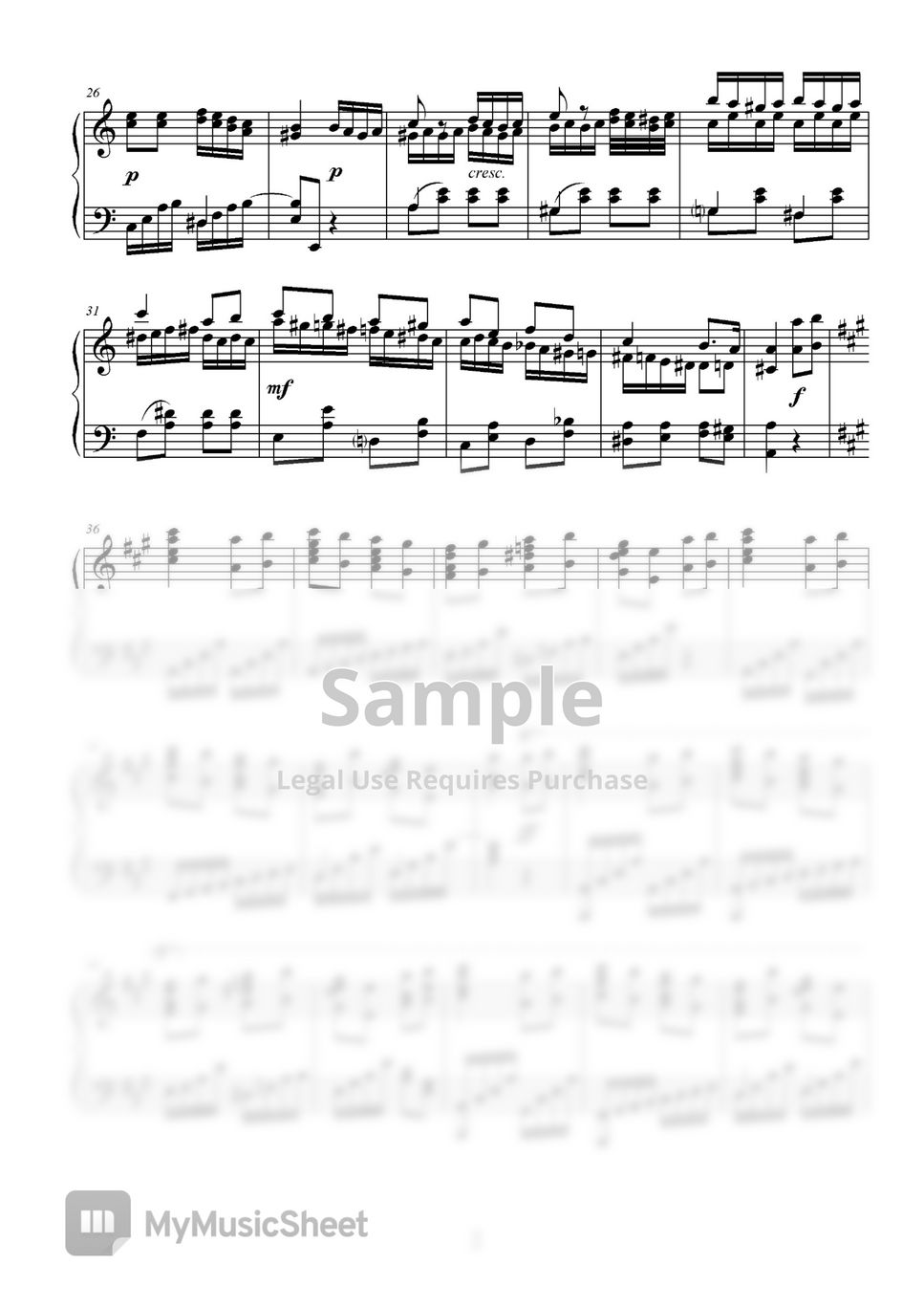 Turkish march by Mozart arr. Oleg Pereverzev "Турецкий марш" Sheet