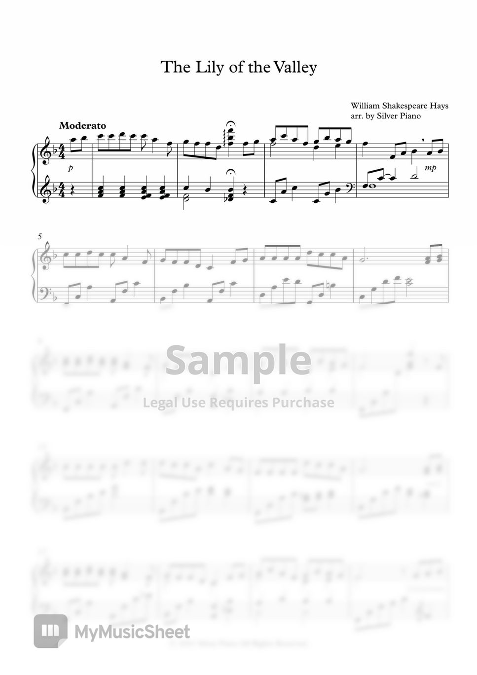 William Shakespeare Hays 내 진정 사모하는 (The Lily of the Valley) (피아노 찬송가