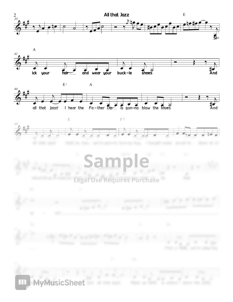 Musical 'Chicago' OST All that Jazz (Melody+lyrics) Sheets by Sunny