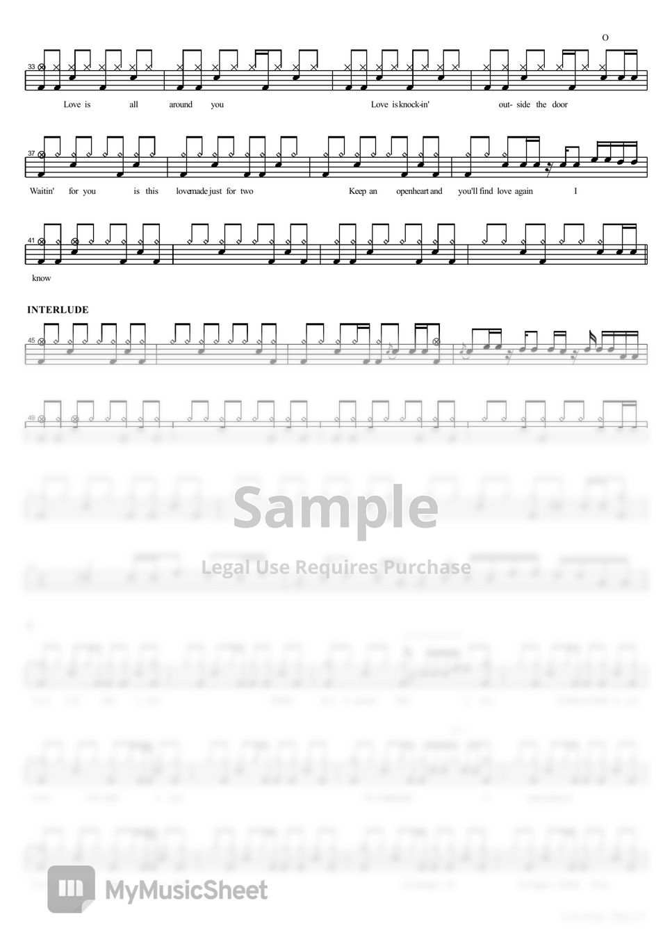 Tesla love song sheets by copydrum