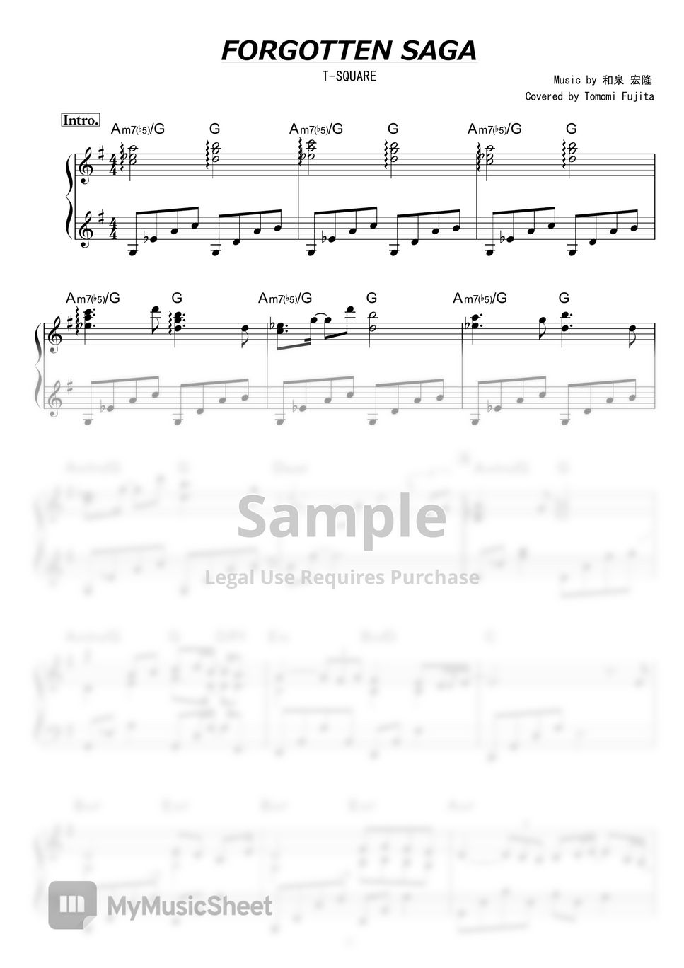 T-SQUARE - Forgotten Saga by piano*score